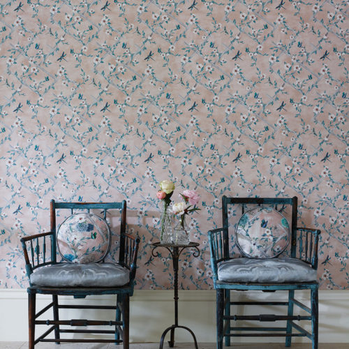 Rosanna Trellis Aqua-Teal-Blush W7145-02